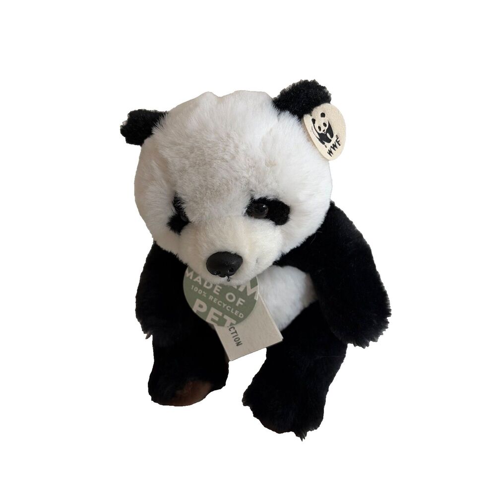 WWF Plush Panda Bear Stuffed Toy 6" Soft Wildlife Animal NWT